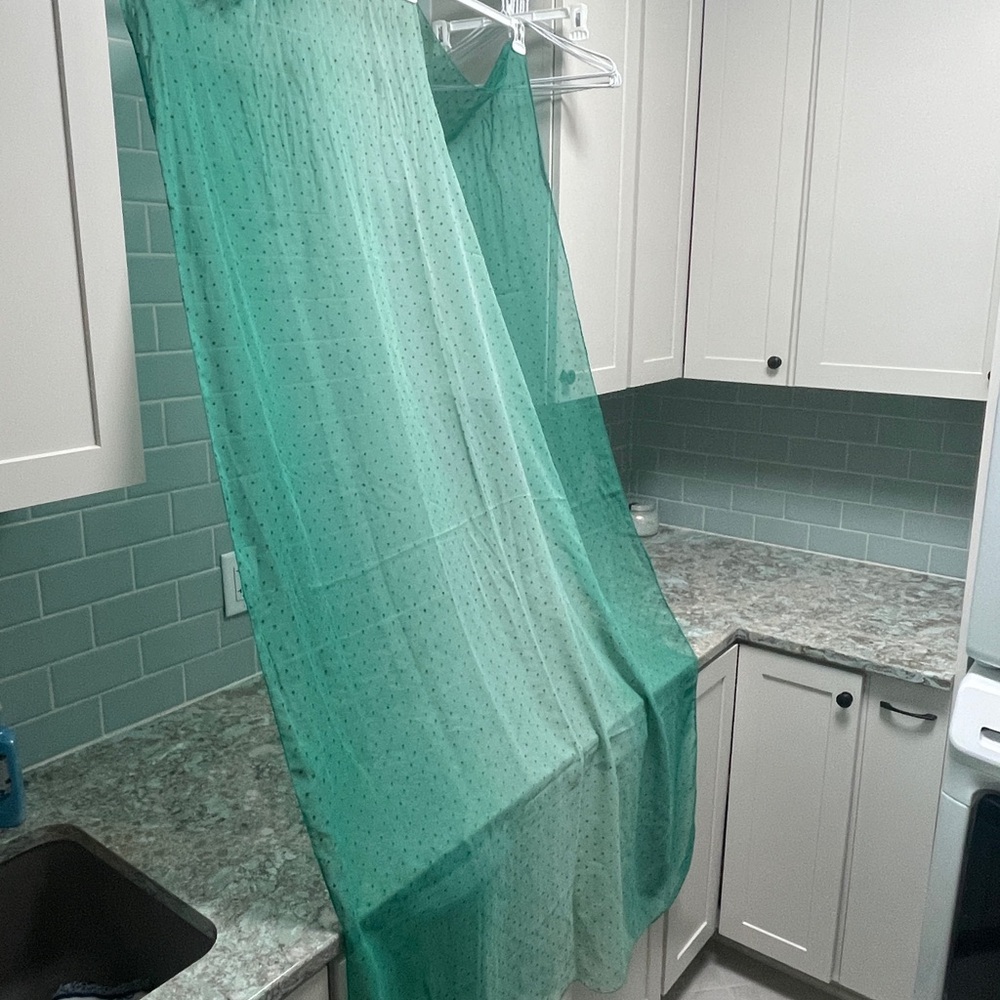 Wrap/ Scarf Turquoise/Green Sheer Polka Dot